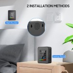 Tester multifunctional digital pentru calitatea aerului, CO2, HCHO, TVOC, temperatura si umiditate, 5 in 1, culoare negru